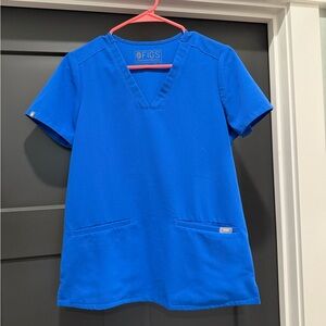 Figs Royal Blue V-Neck Scrub Top